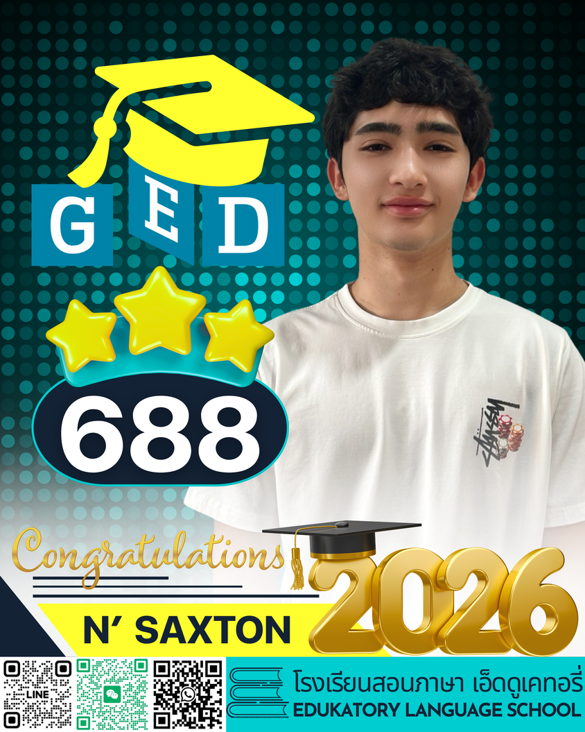 GED graduate achievement poster for Saxton