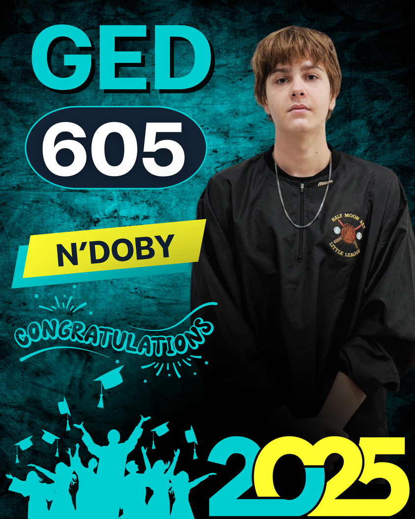 GED graduate achievement poster for Doby